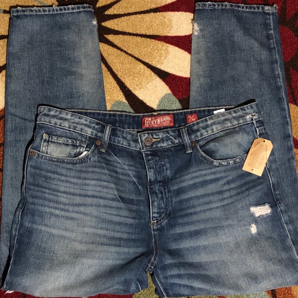 NWT LUCKY BRAND Distressed, Rips, SIENNA Slim Boyfriend jeans SIZE - Picture 3 of 8